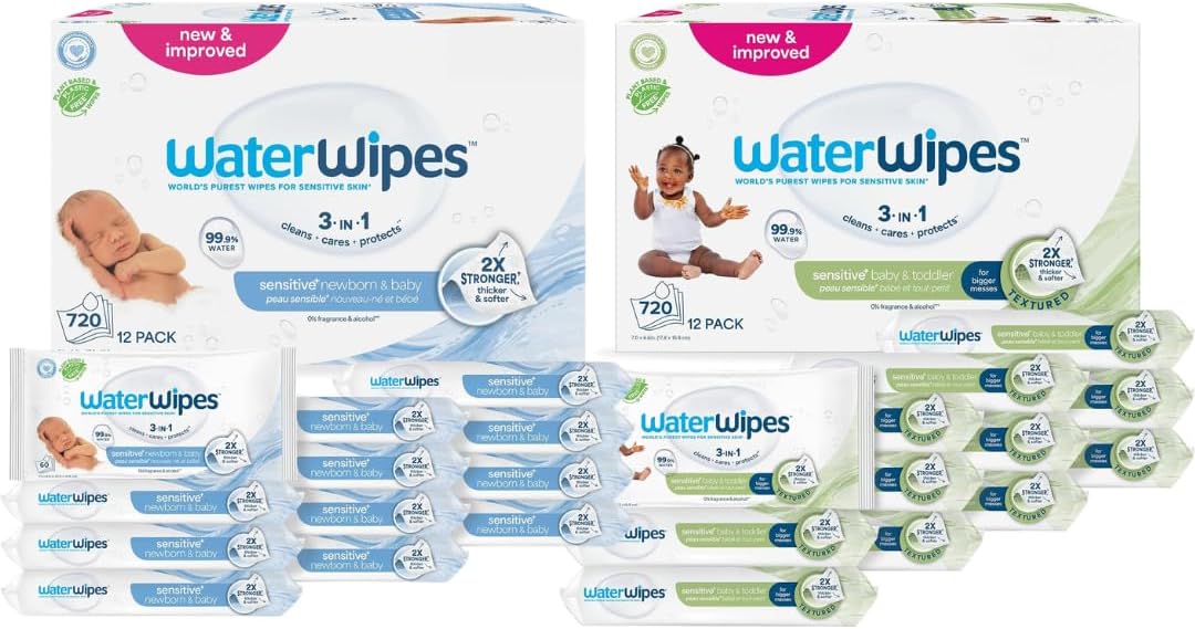 WaterWipes plastic-free baby wipes, 1440 count